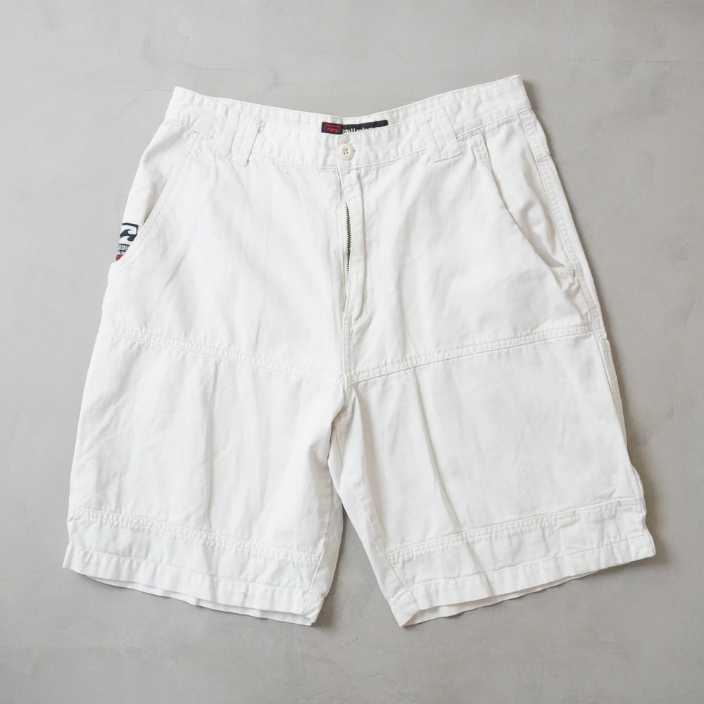 Vintage Billabong Cargo Shorts 34 Mens 90s White Cotton Surf Skate Baggy Y2K